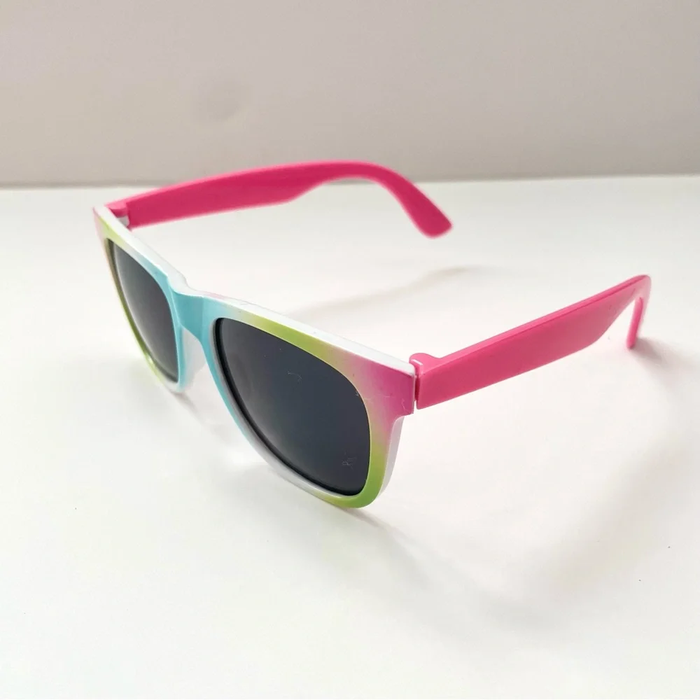 Girls Rainbow Sunglasses And Fuzzy Rainbow Unicorn Case Set!